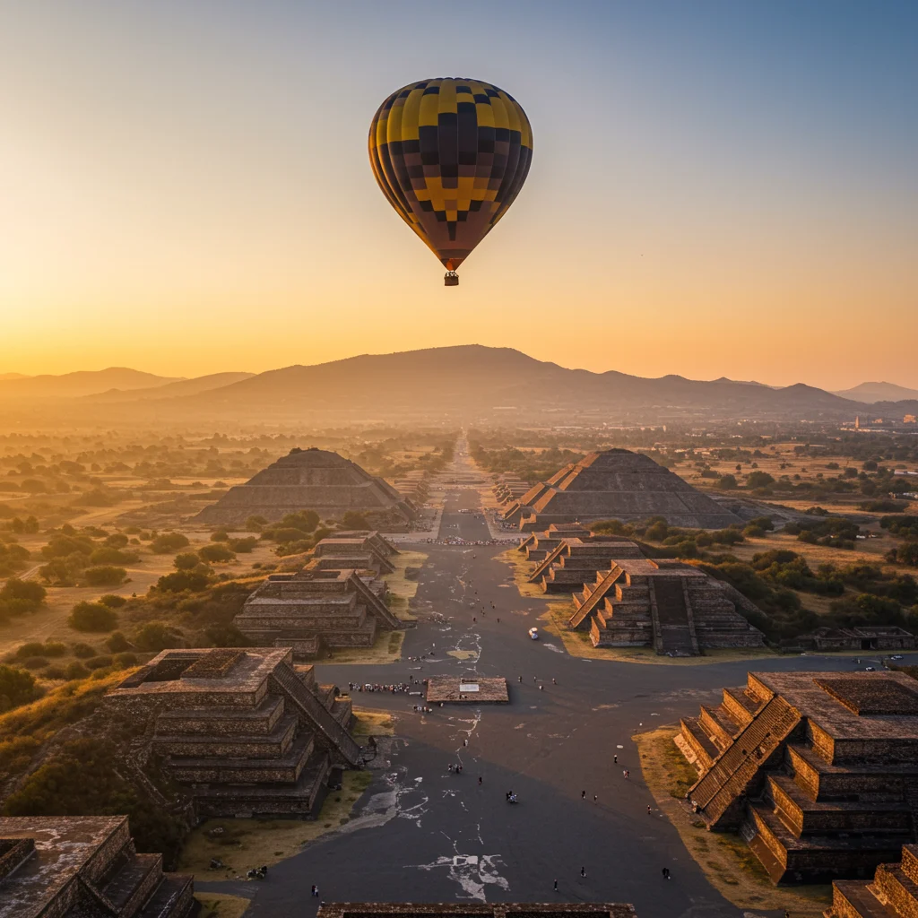 Teotihuacan z perspektywy balonu – niezapomniane przeżycie