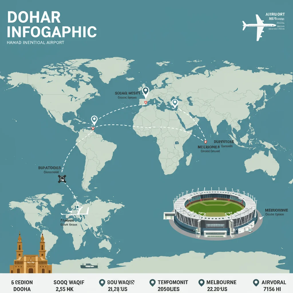 Przebieg lotu z Doha do Melbourne – krok po kroku