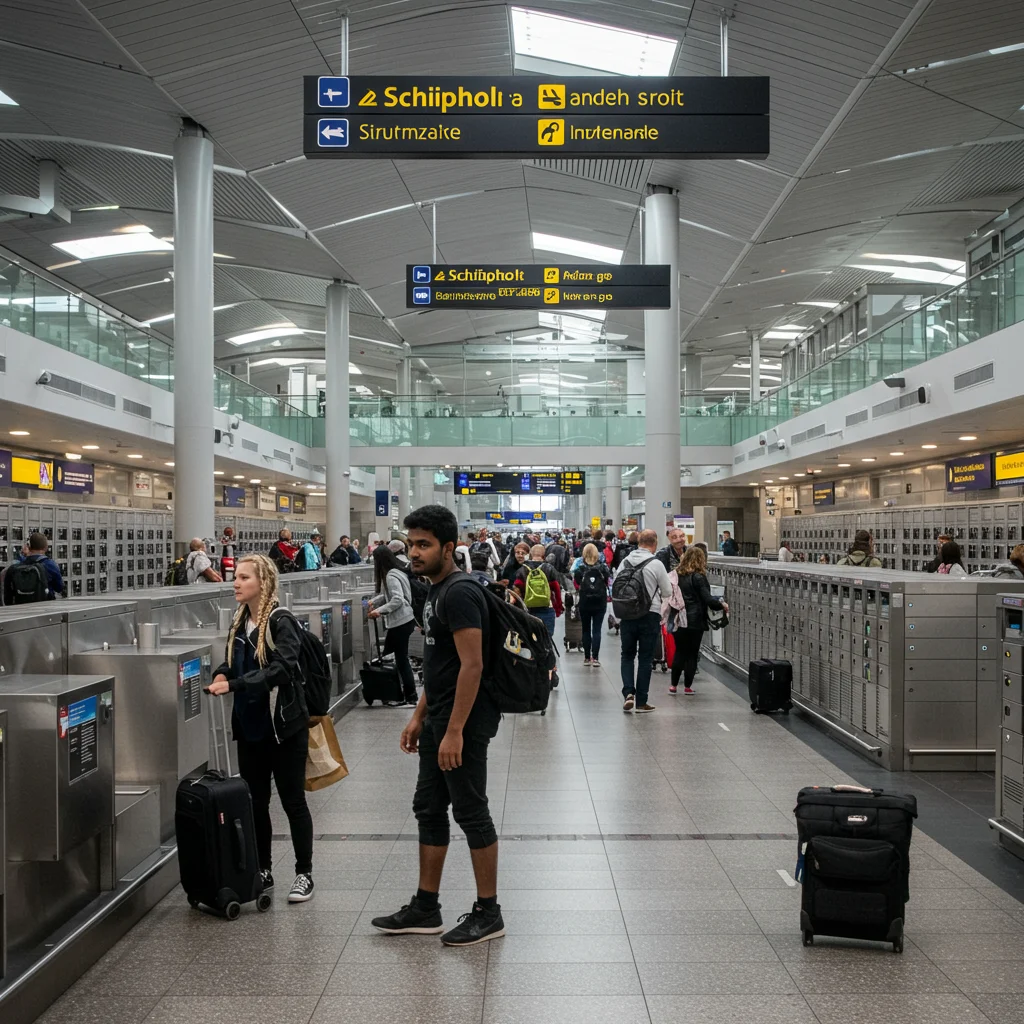 Przechowalnia bagażu na lotnisku Schiphol