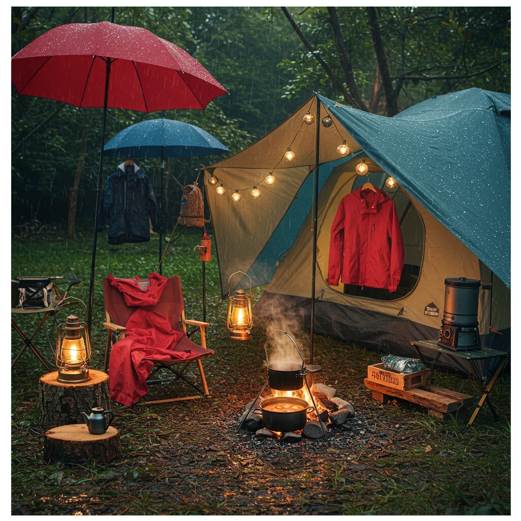 Sprzęt na deszczowy camping: Co zabrać?